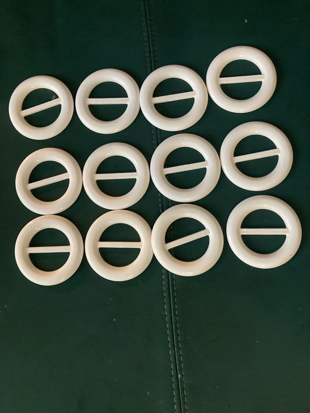White Round Scarf Rings - Set of 12